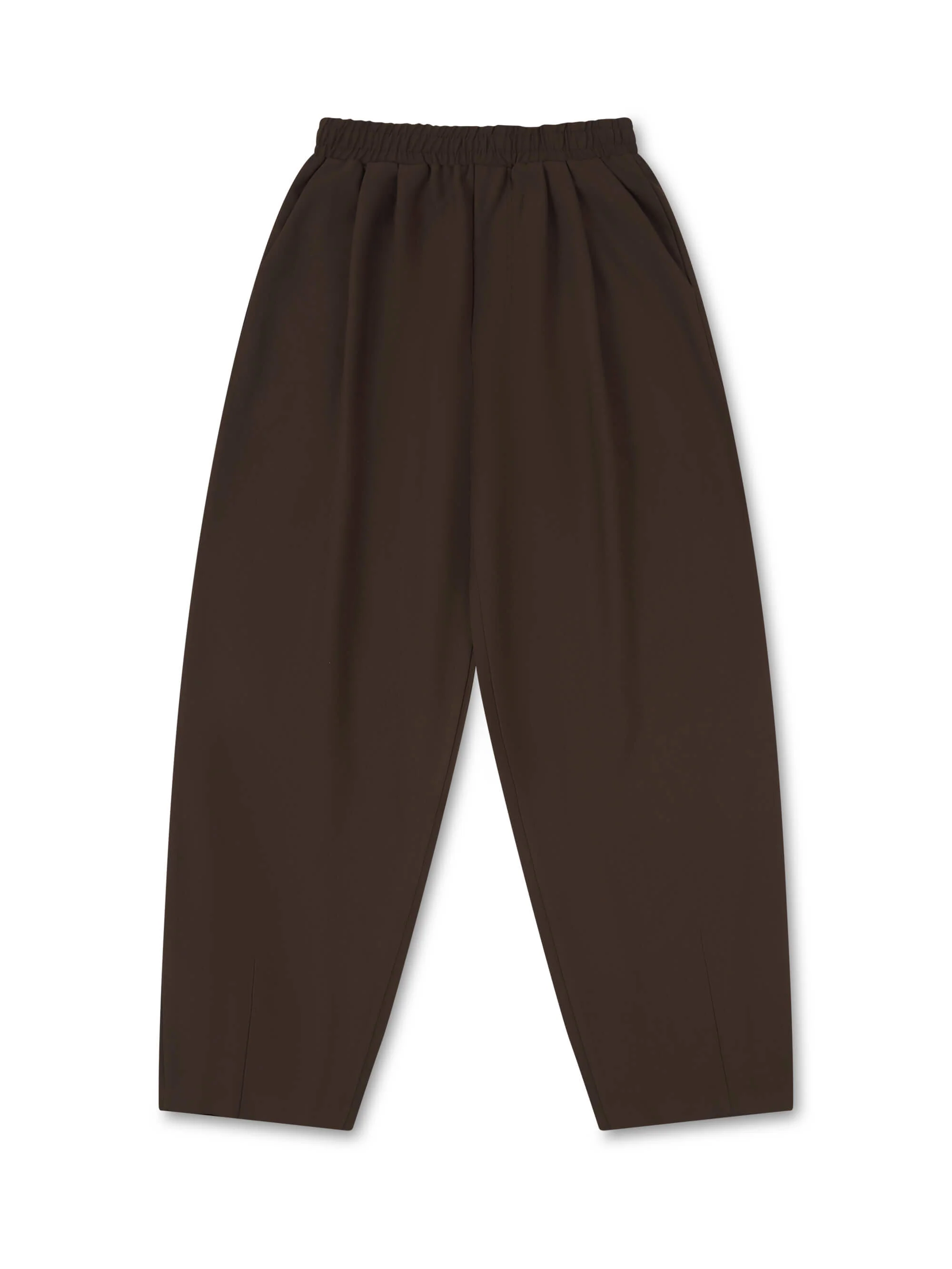 BARREL LEG TAILORED TROUSERS BROWN - Image 3