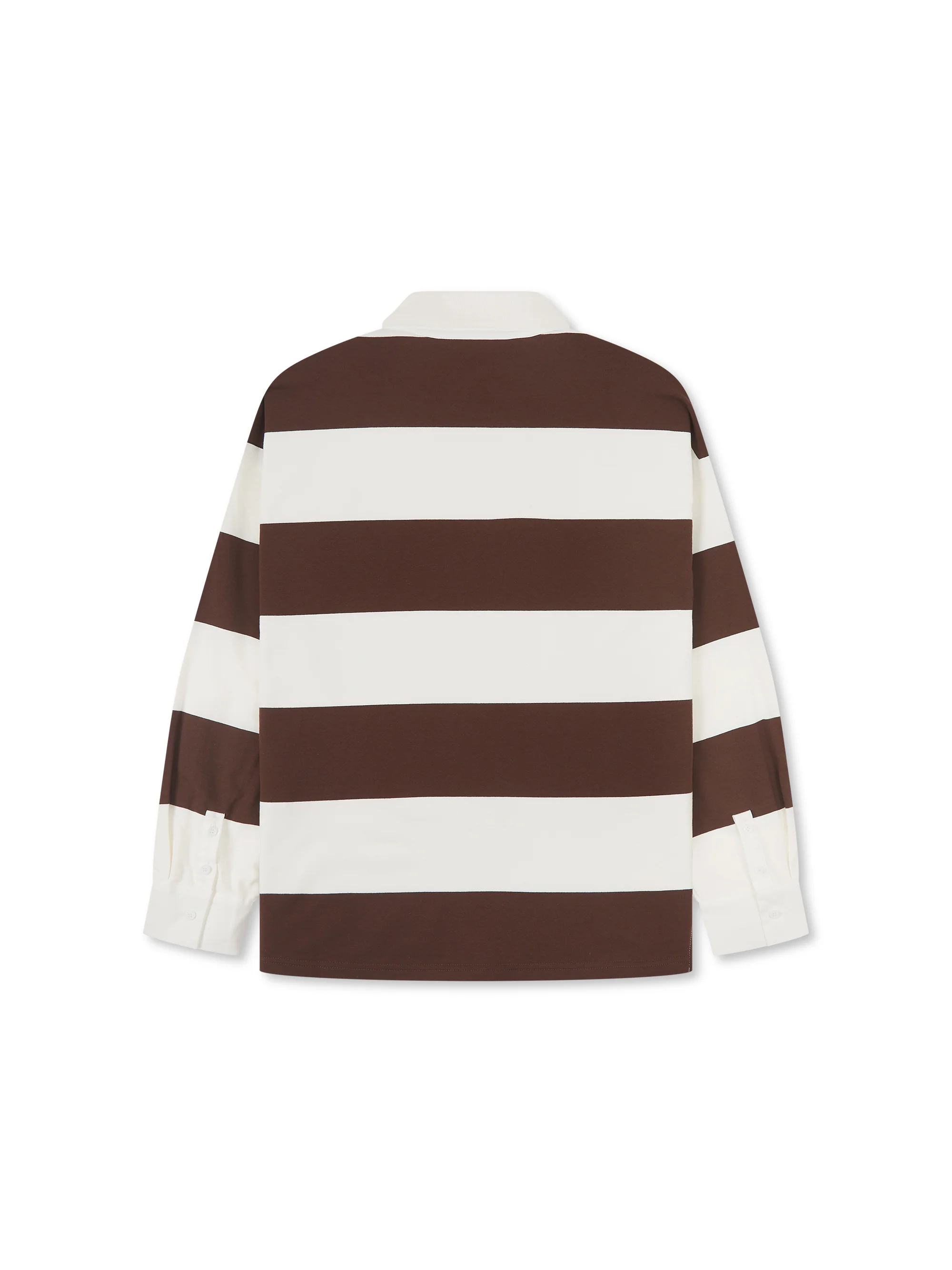 'CLEMENCE' VARSITY STRIPED RUGBY TOP BROWN - Image 6