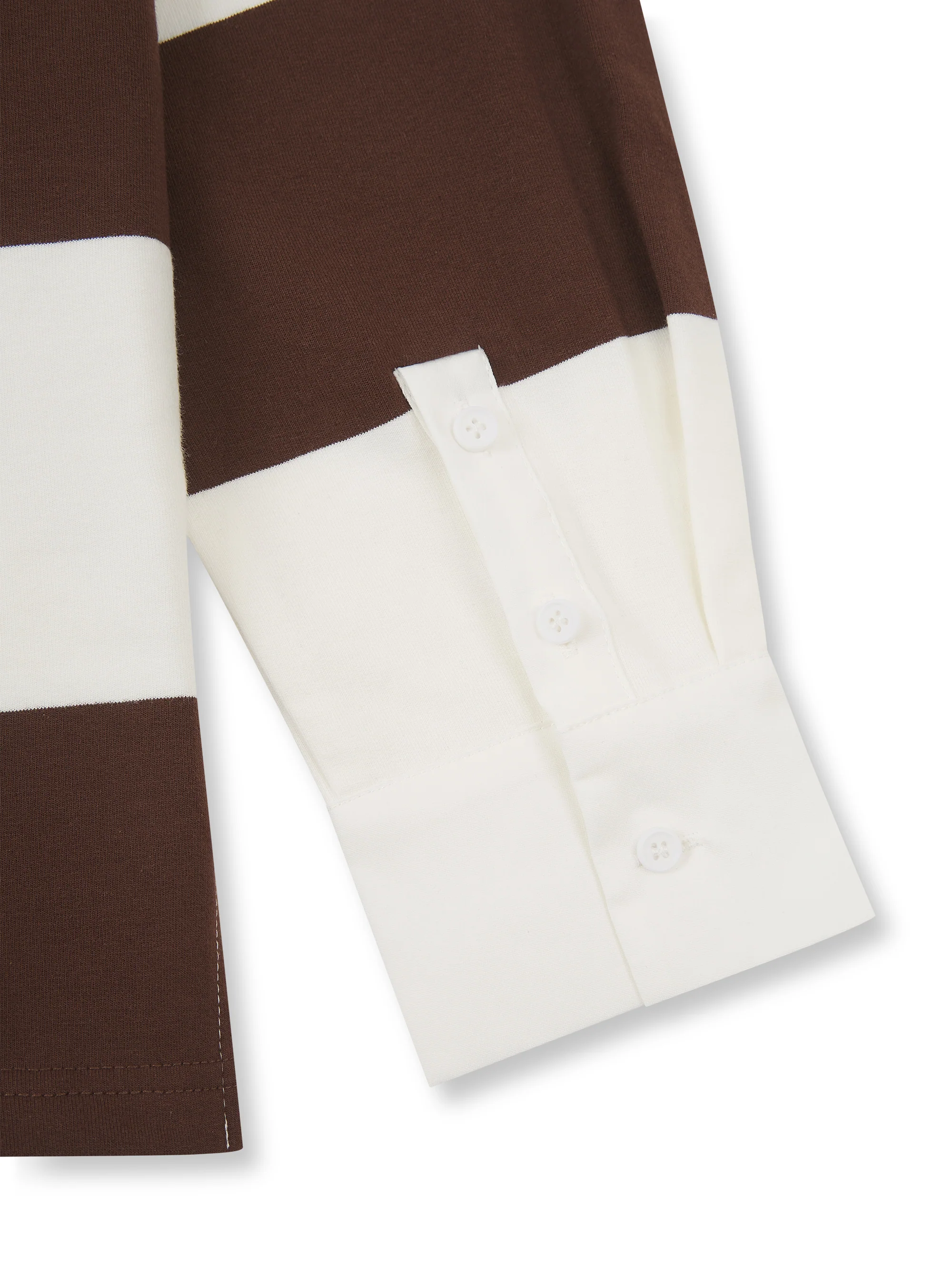 'CLEMENCE' VARSITY STRIPED RUGBY TOP BROWN - Image 8