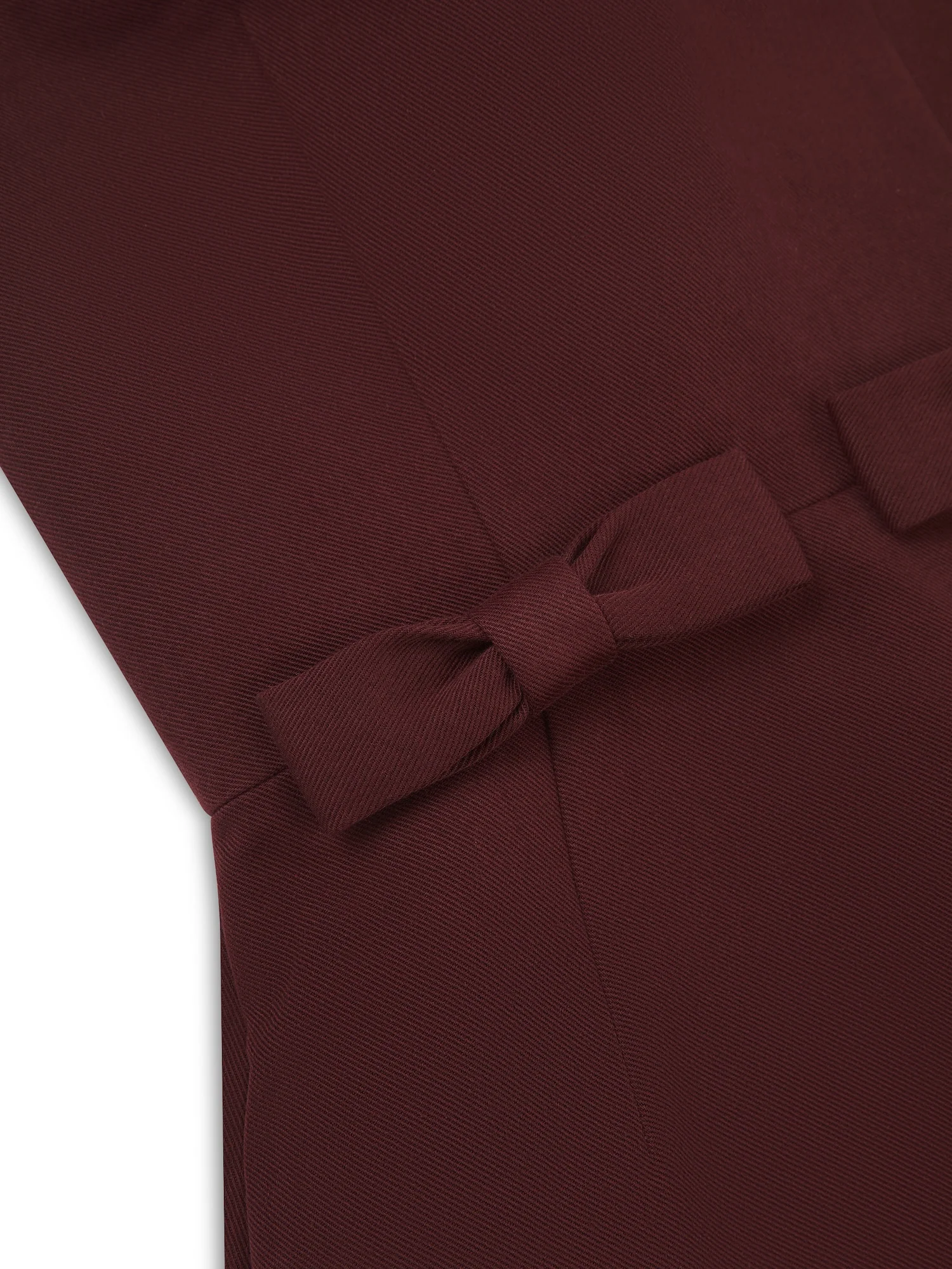 'SERAFINA' EXAGGERATED SQUARE BANDEAU BOW DETAIL MINI DRESS BURGUNDY - Image 8