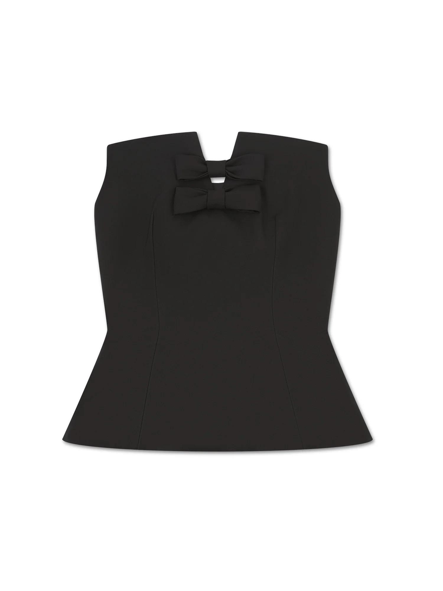 'SAMANTHA' EXAGGERATED SQUARE NECK BANDEAU TOP BLACK - Image 3