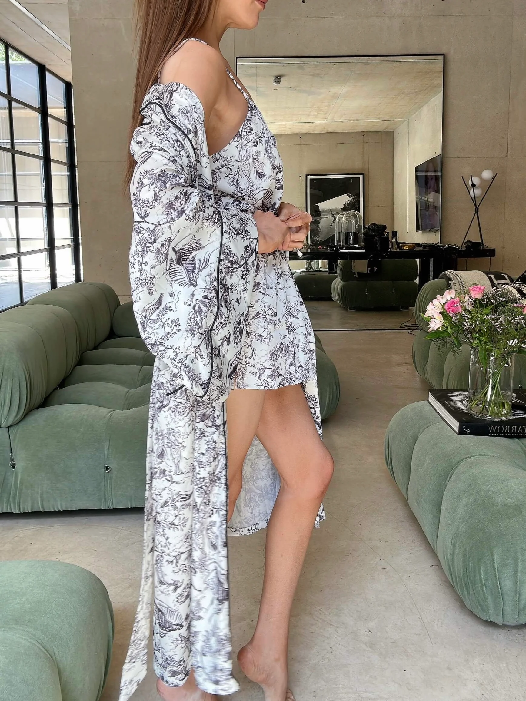 L.A-S SIGNATURE TOILE ROBE WHITE MULTI - Image 7