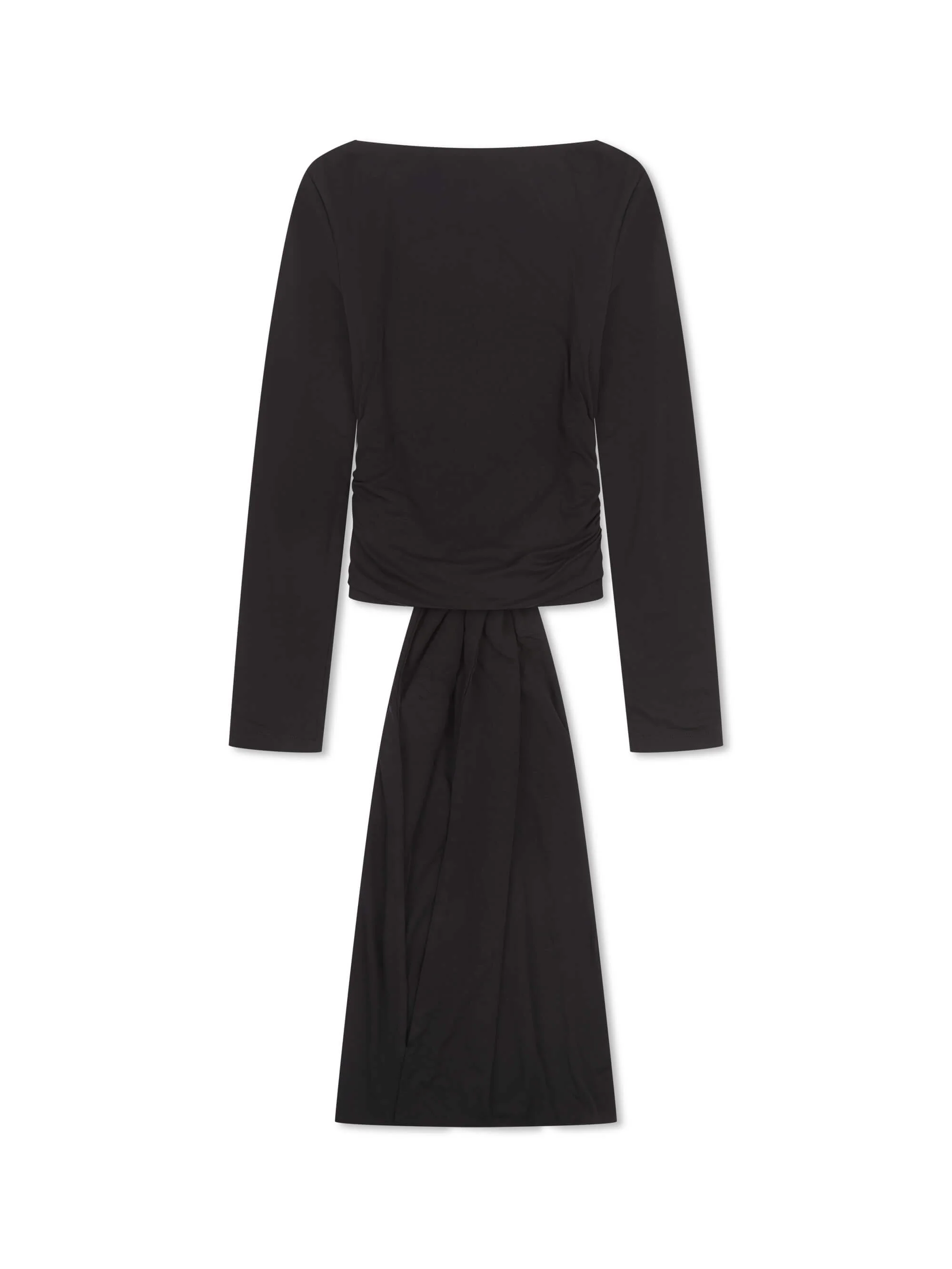 'DEAR JOHN' LONG SLEEVE DRAPE TIE TOP BLACK - Image 4
