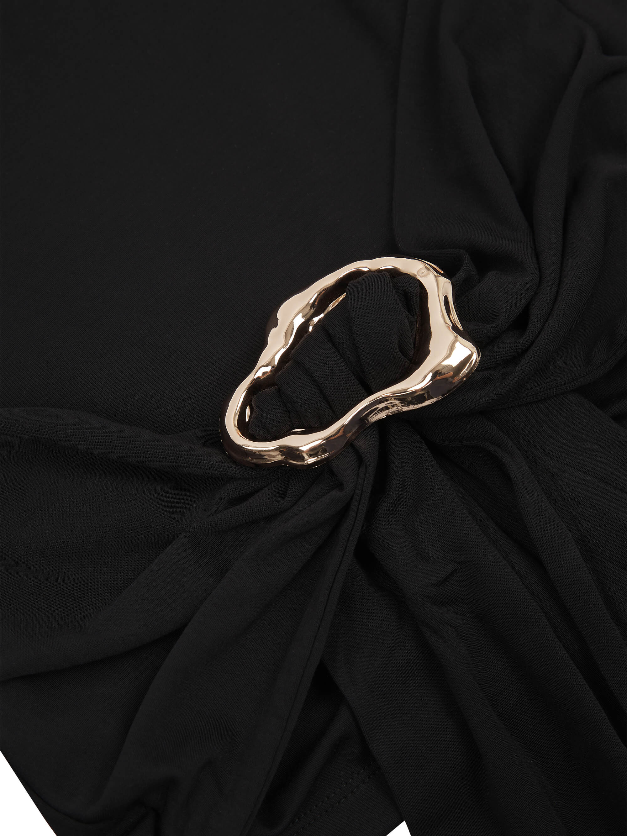 'DEAR JOHN' LONG SLEEVE DRAPE TIE TOP BLACK - Image 5