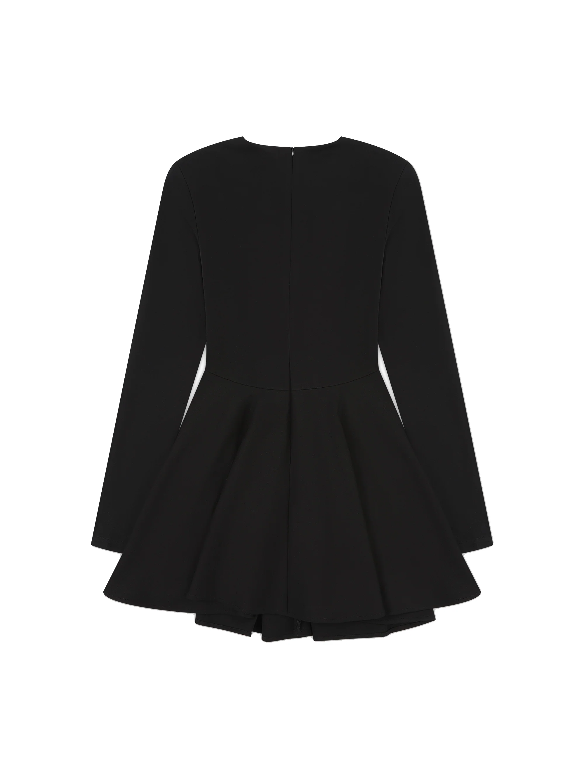 ‘ANTONIA’ LONG SLEEVE STRUCTURED SHOULDER MINI DRESS BLACK - Image 6