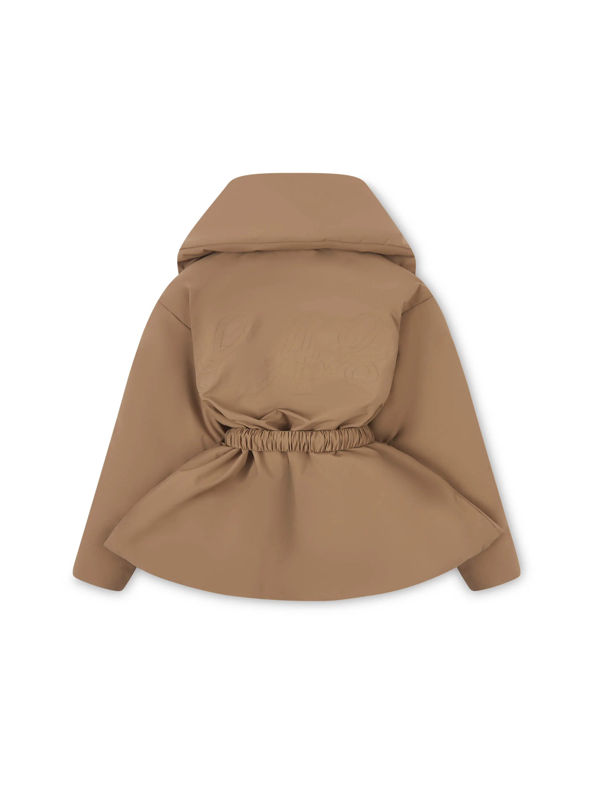 'MARAIS' SHAWL COLLAR BELTED PUFFER OVERSIZED JACKET BROWN - Image 7
