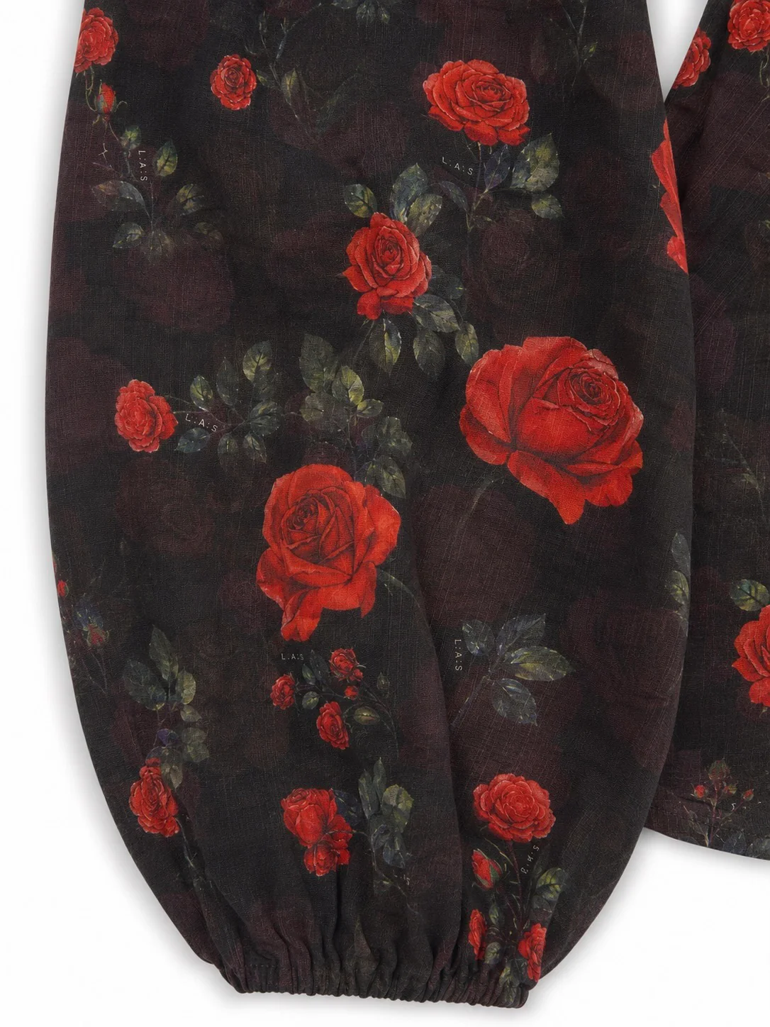 **PRE-ORDER** 'I HEART NYC' ROSE PRINT LACE UP BLOUSE BLACK - Image 5