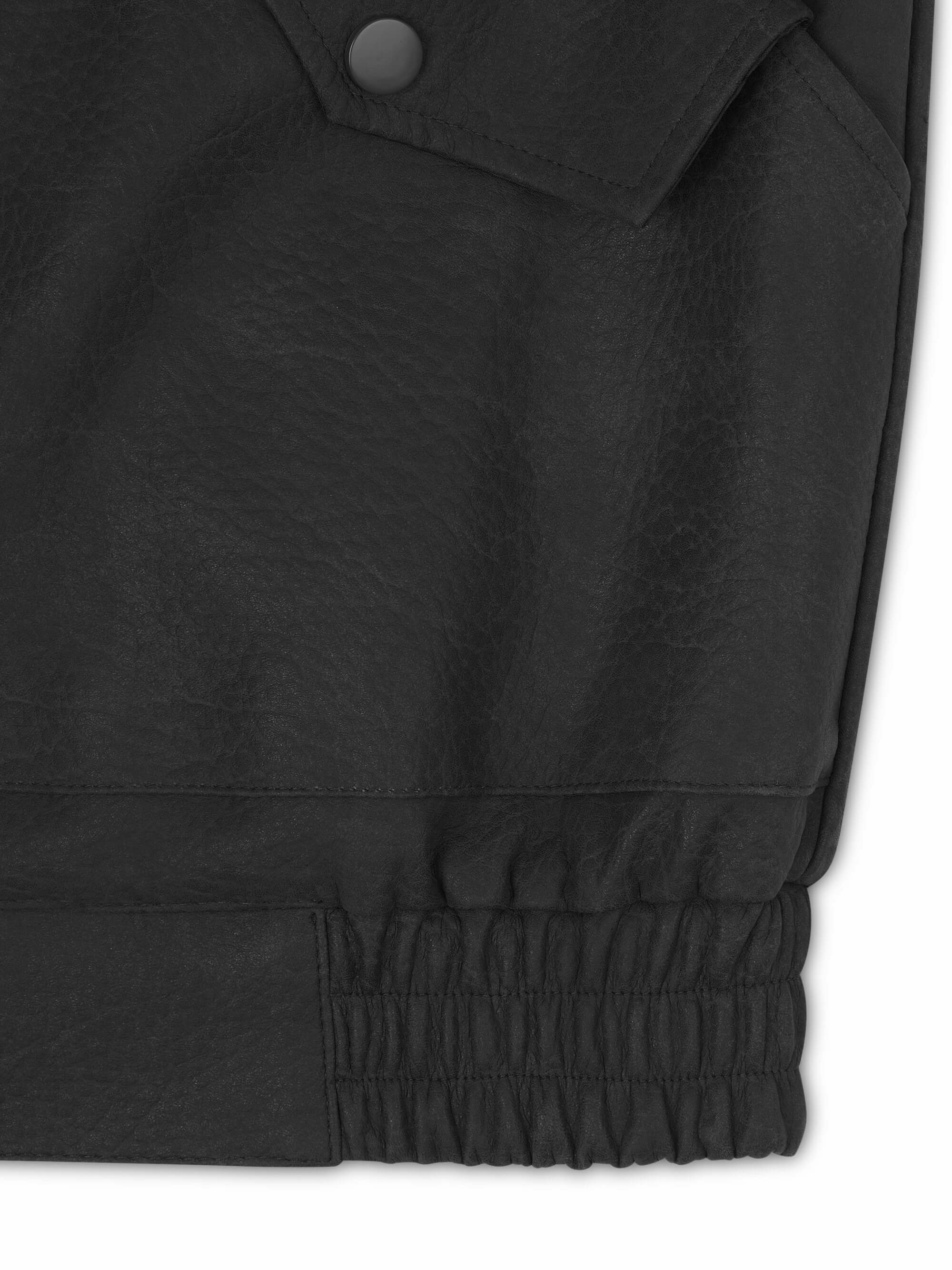 'SIENNA' FAUX LEATHER OVERSIZED MULTI WAY JACKET BLACK - Image 11