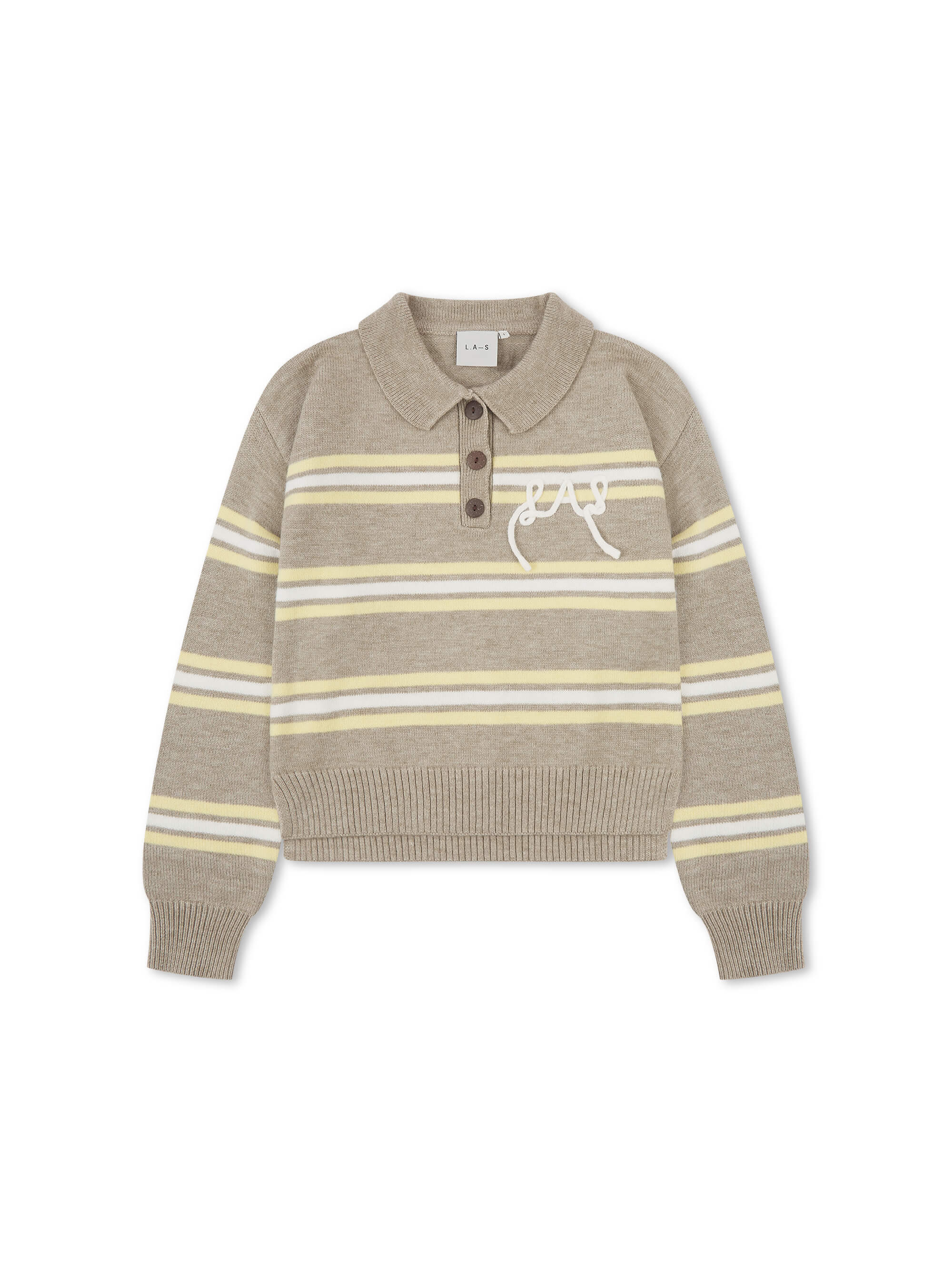 'SUKI' LAS KNITTED RUGBY TOP YELLOW MULTI - Image 6